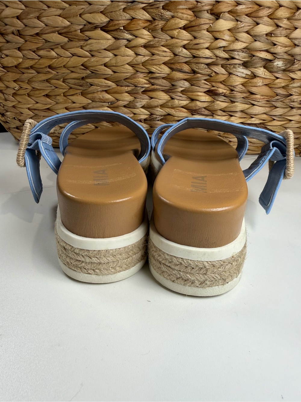 MIA Light Blue Double-Strap Platform Slide Sandals - Picture 5 of 6